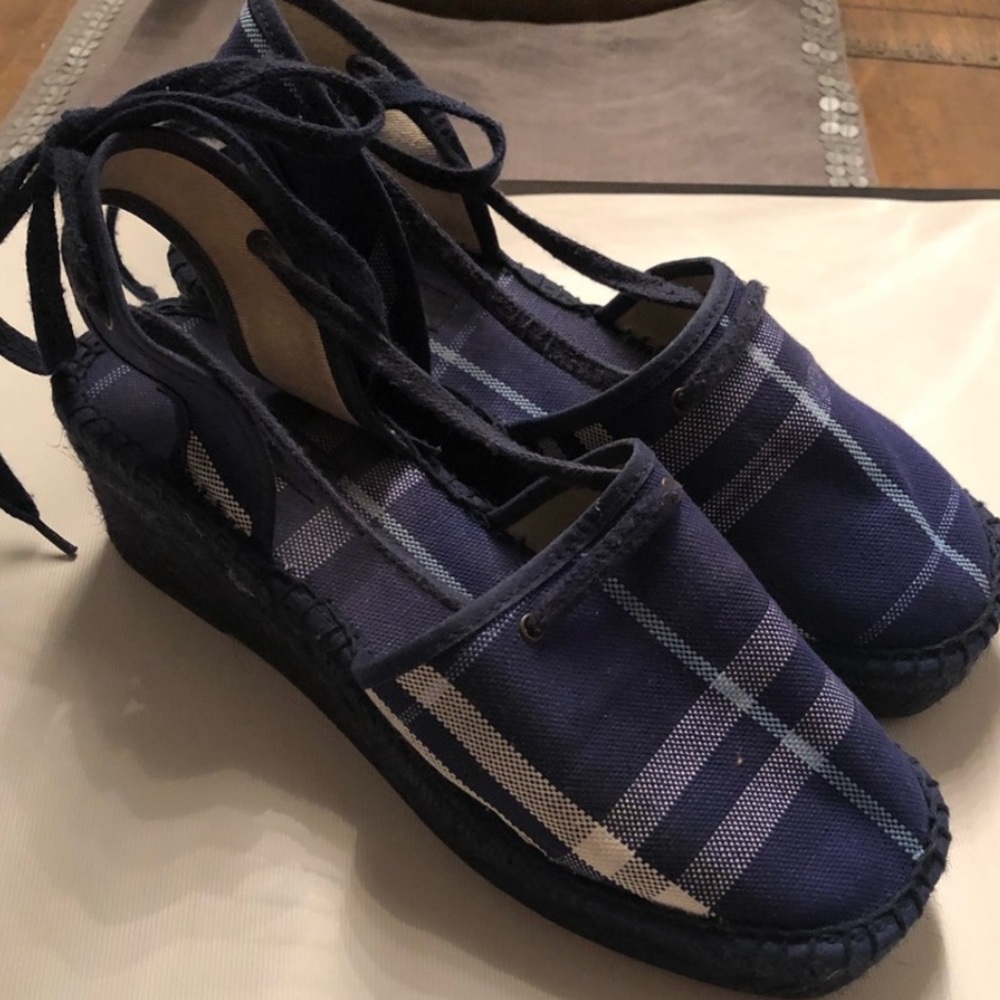 Burberry Nova Check Espadrille Wedges